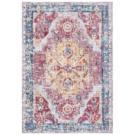 Safavieh 7 x 7 ft. Bristol Square Power Loomed Rug Red & Blue BTL488S-7SQ